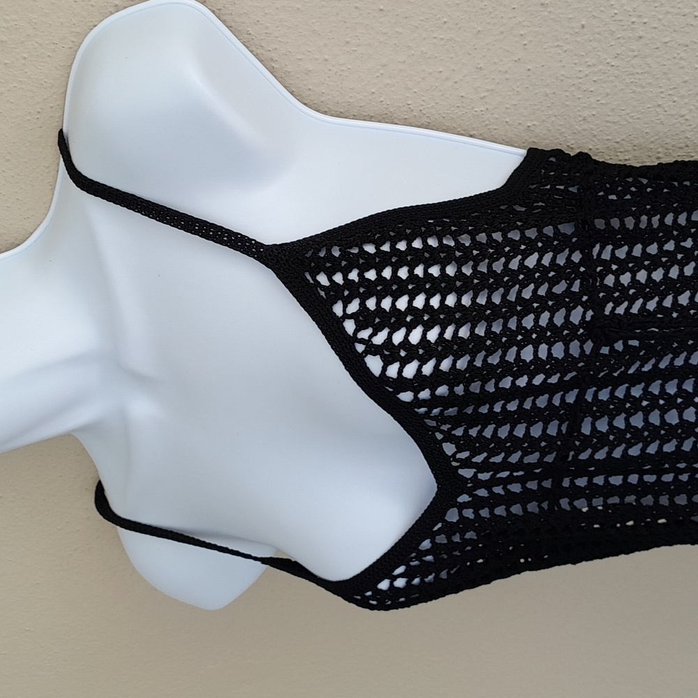 Jill Stuart black crochet embroidered black top - Picture 3 of 7